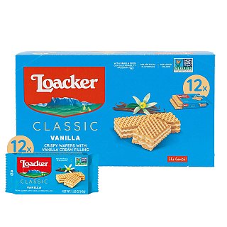 Loacker Classic Vanilla Wafers 1.59oz 12ct Tray