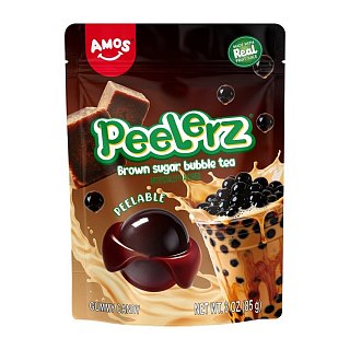 Peelerz Brown Sugar Bubble Tea Peelable Gummy Candy 3oz 12 Pack