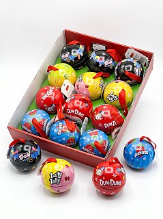 Mega Size 4" Candy Filled Ornaments Warhead Airhead Taffy 12 ct Tray