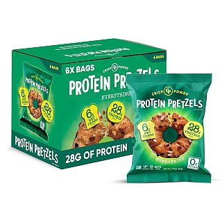 Crisp Power Protein Pretzels EVERYTHING Flavor 1.75 oz 6 ct