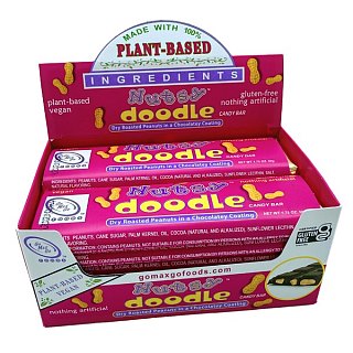 Nutsy Doodle Chocolatey Roasted Peanut Candy Bar Vegan 1.5 oz 12ct
