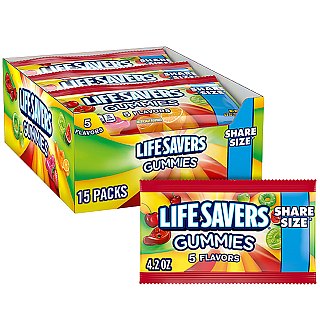 Lifesavers Gummies Share Size 15 Count 4.2 Ounce Bags Tray
