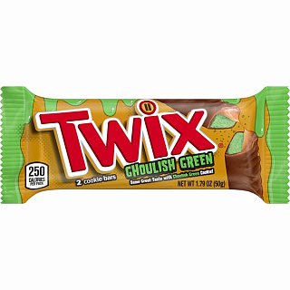 Twix   Halloween Ghoulish Green Chocolate Candy Bar 1.79oz 36ct