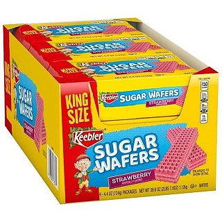 Keebler Sugar Wafers King Size Strawberry 4.40z 9ct