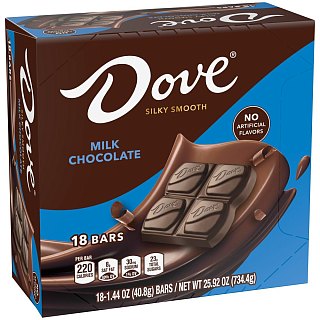 DOVE MILK Chocolate Bars Silky Smooth 1.44 oz 18 ct