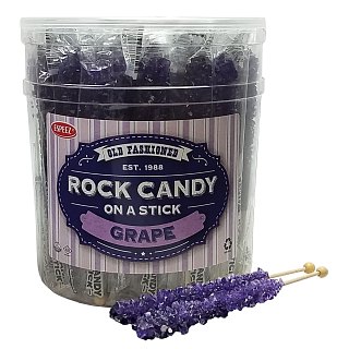 Espeez Purple Grape Rock Candy On a Stick Jar 36 ct 6.5 "