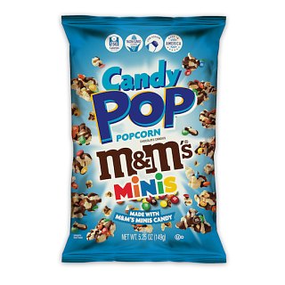 Candy Pop M&M Mini Covered Popcorn 5.25 oz 12 ct