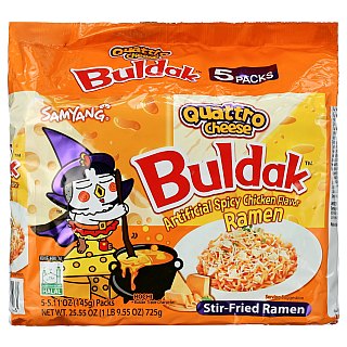 Samyang Buldak Quattro Cheese Spicy Hot Ramen Soup 5.11 oz 5 Pack