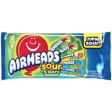 Airheads Sour 5 Bars 18 Count 2.75 Ounce Tray