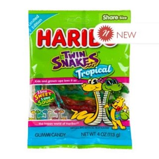 Haribo Goldbears Twin Snakes Tropical Sweet Sour 4oz