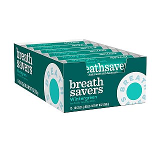 Breathsavers Wintermint Breath Mint Candy 12 Ct 0.75 Oz Rolls