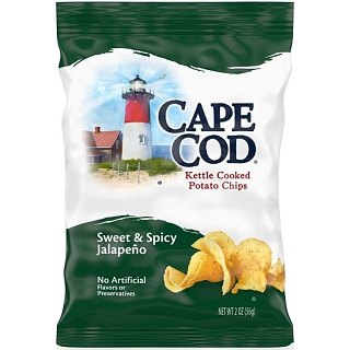 Cape Cod Potato Chips Sweet Spicy Jalapeno  2oz 6 Pack Tray