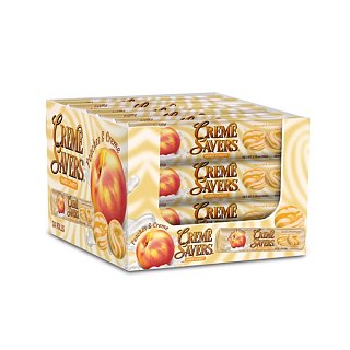 Creme Savers Peaches and Cream Candy 1.75oz 24 ct