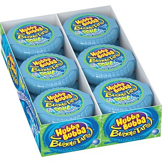 Hubba Bubba Bubble Tape Gum Sour Blue Raspberry oz 12 Count