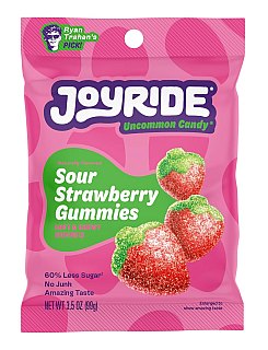 Joyride Low Sugar Sour Strawberry Gummies Candy 3.5 oz 10 ct