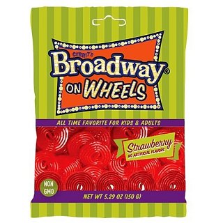 Gerrit's Broadway Strawberry Licorice Wheels 5.29oz 12 ct Peg