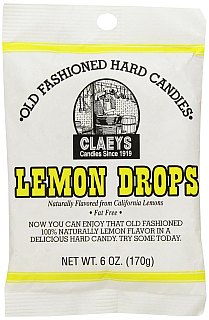Claeys Old Fashioned Hard Candy Lemon Drop 6 oz Peg Bag 6 ct