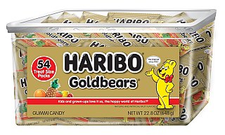 Haribo Gold Bears Treat Size Packs 0.42oz 54 count tub