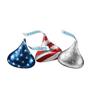Hershey's Milk Chocolate Kisses Red White Blue Flag 2.25 lb
