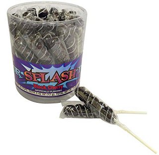 Splash Pops Black Cherry Lollipops 30 Count Tub