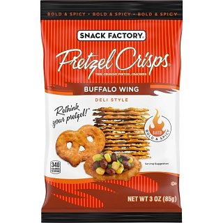 Snack Factory Pretzel Crisps Buffalo Wing 3oz 8ct Tray