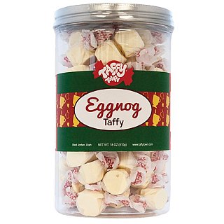 Taffy Town Christmas Eggnog Salt Water Taffy Jar 18oz