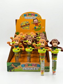 Drumming Monkey Fruit Candy Toy 12ct Tray