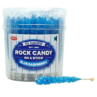 Espeez Blue Raspberry Rock Candy On a Stick Jar 36 ct 6.5 "
