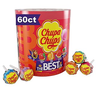 Chupa Chups ‘Best Of’ Lollipop 5 Flavor 60 ct Drum Bucket