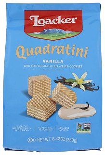 Loacker Quadratini Vanilla Wafer Bite Size Cookie Bag 8.82 oz 6ct