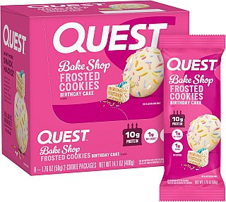 Quest Protein Frosted Cookies BIRTHDAY CAKE 1.76 oz 8ct
