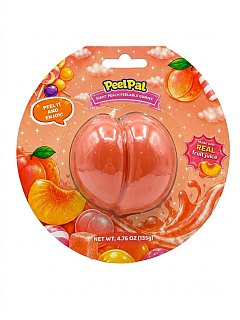 Peel Pals Giant Peelable Peach Gummy Candy Real Juice 4.76oz 6 Pack