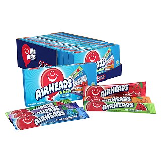 Airheads Chewy Fruity Candy 6 bars 3.31 oz 12 ct theater box