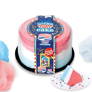 PartyPuffs HUGE Red White Blue USA Cotton Candy Cake Tub 16oz Tub