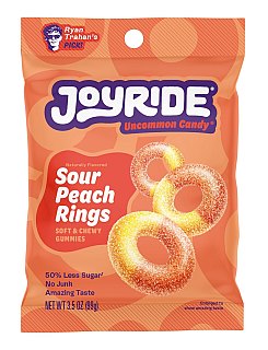 Joyride Low Sugar Peach Ring Candy 3.5 oz 10 ct