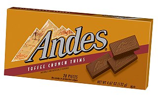 Andes Toffee Crunch Thins Tray Chocolate Box 4.67 oz 12 ct