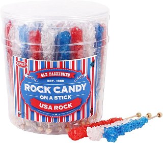 Espeez Usa Rock Candy 36 Ct Red White Blue Tub