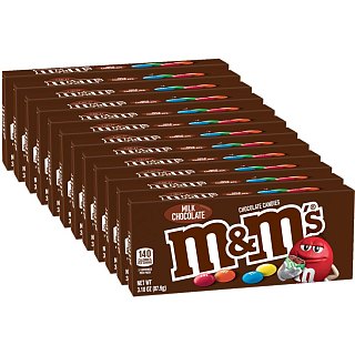 M&M Milk Chocolate 3.10 ounce 12 count theater box