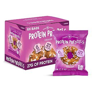 Crisp Power Protein Pretzels SESAME Flavor 1.75 oz 6 ct