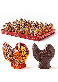Madelaine Dark Chocolate Foil Wrapped Turkey 1oz 20ct Tray