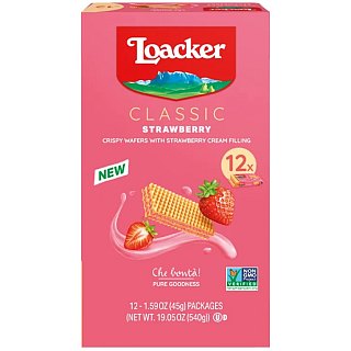 Loacker Classic STRAWBERRY Wafers 1.59oz 12ct Tray