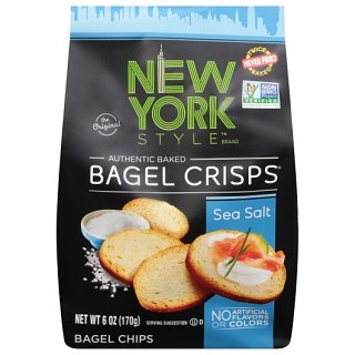 New York Style Bagel Crisps Sea Salt  Bags 6oz 6ct