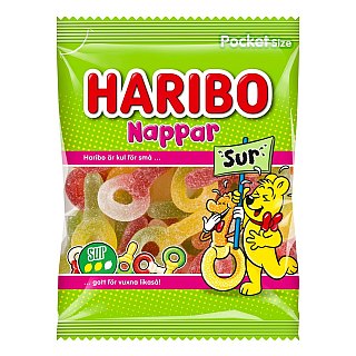 Haribo Sweden Nappar Sur SOUR Assorted Pacifier Gummy 80g Bag 11 Pack