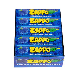 Zappo  Sour Blue Raspberry Fruit Chews 1 oz 30ct