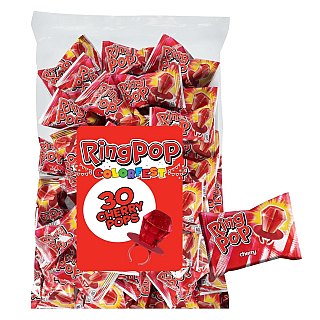 Ring Pop All Cherry Red Lollipop Candy 30ct