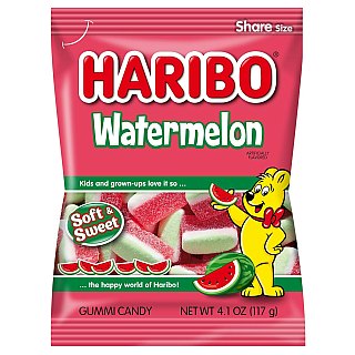 Haribo Watermelon Wedge Gummy Candy Peg Bag 4.1oz 12ct