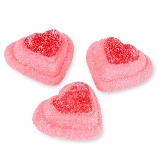 Fini 3 layer Triple Pink Red Hearts 2.2 lb Kosher Parve
