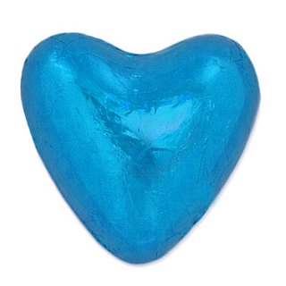 Dolce Italy Chocolate Blue Foil Hearts Cocoa Filling 17.6 oz Kosher Parve