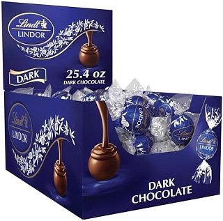 Lindor 60 Ct 25.4 Oz Dark Chocolate Truffles Blue Box