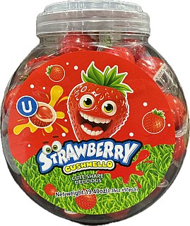 Gushmello Liquid Filled Gummy Strawberry Candy Jar 55 ct